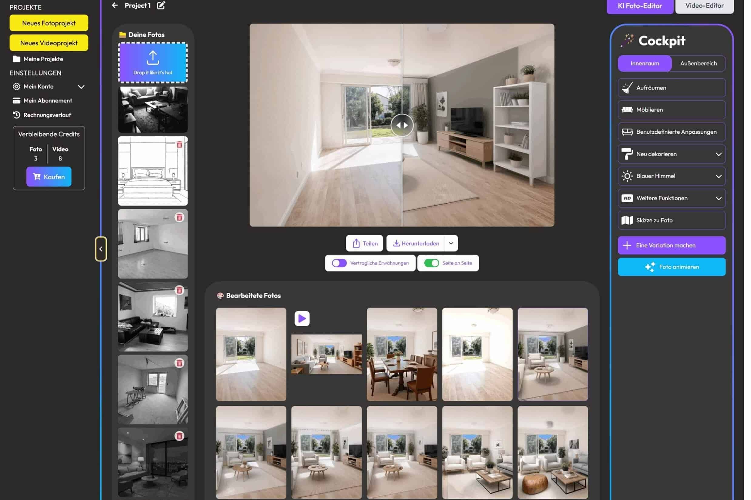 Interface PMR - Immobilien Fotos bearbeiten